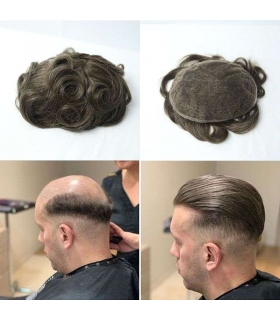 پوستیژ (کلاه گیس) مردانه موی صد در صد طبیعی انسان مشکی متوسط Toupee WBM 1925 virgin human hair replacement for men