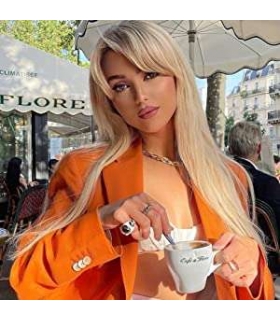 کلاه گیس زنانه بلند چتری آمبره قهوه ای تیره به بلوند
