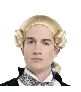 کلاه گیس (پوستیژ) تئاتر وکیل و قاضی رنگ روشن Grey Black White Lawyer Judge Baroque Curly Male Costume Wigs