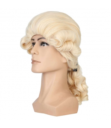 کلاه گیس (پوستیژ) سروتا تئاتری وکیل و قاضی بلوند Cerrota Judge Colonial Wig Man Braid Wave White Wig