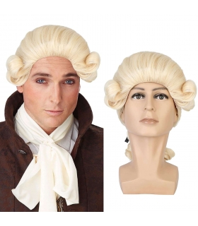 کلاه گیس (پوستیژ) سروتا تئاتری وکیل و قاضی بلوند Cerrota Judge Colonial Wig Man Braid Wave White Wig
