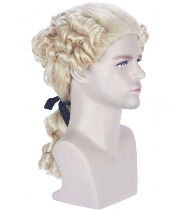 کلاه گیس (پوستیژ) آنجلایکوس تئاتری وکیل و قاضی سه حلقه بلوند تیره Angelaicos Unisex Colonial Wig Long Layered Wigs