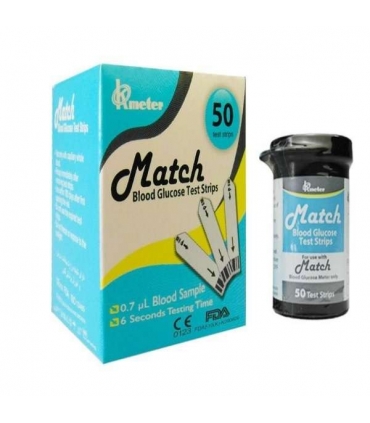 نوار تست قند خون  کی متر مچ 50 عددی Kmeter match Blood Glucose sensor Test Strips