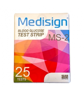 نوار تست قند خون مدیساین 25عددی Medisign ms 2 Blood Suger Test Strips