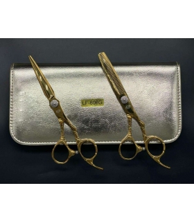 ست دو عددی قیچی آرایشگری جگوار کات و کوتاهی/پیتاژ Jaguar LF-606G Barbery Scissors