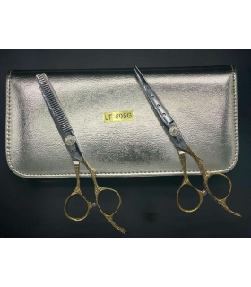 ست دو عددی قیچی آرایشگری جگوار کات و کوتاهی/پیتاژ Jaguar LF-605G Barbery Scissors