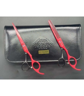ست دو عددی قیچی آرایشگری جگوار کات و کوتاهی/پیتاژ Jaguar XY-604BR Barbery Scissors