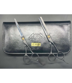 ست دو عددی قیچی آرایشگری جگوار کات و کوتاهی/پیتاژ Jaguar LF-60B Barbery Scissors