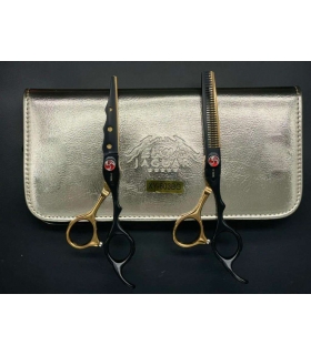 ست دو عددی قیچی آرایشگری جگوار کات و کوتاهی/پیتاژ Jaguar XY-603BG Barbery Scissors