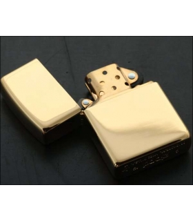 فندک زیپو روکش طلای 23 عیار ساخت آمریکا به سفارش ژاپن تولید محدود Zippo Armor Case Side Logo 23K Gold