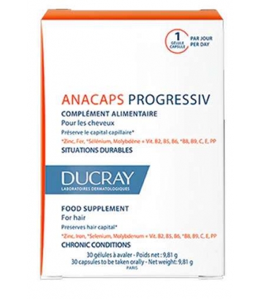 کپسول تقویت و رشد مو آناکپس anacaps progressiv ducray