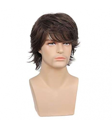 Short brown shop hair wig male