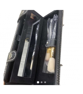 کیف قلم آرایشی مک چرمی دکمه ای Mac makeup pencil case