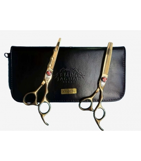 ست دو عددی قیچی آرایشگری جگوار کات و کوتاهی/ پیتاژ JAGUAR XY-603G