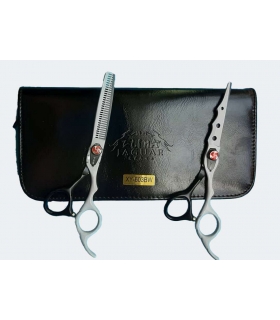 ست دو عددی قیچی آرایشگری جگوار کات و کوتاهی/ پیتاژ JAGUAR XY-603BW