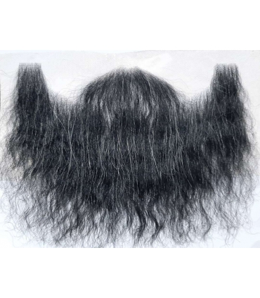 ریش و سبیل مصنوعی یونا با تارهای موی طبیعی انسان رنگ مشکی با ده درصد تار موی سفید UONA NATURAL BEARD AND MUSTACHE