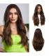 کلاه گیس (پوستیژ) زنانه بلند آمبره قهوه ای حالت دار فرق وسط Long Ombre Brown Wig