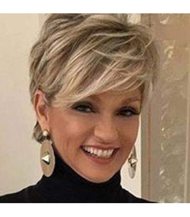 کلاه گیس (پوستیژ) زنانه کوتاه پیکسی میکس بلوند قهوه ای چتری دار Pixie Blonde Wig