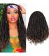 کلاه گیس (پوستیژ) زنانه بلند بافت آفریقایی مشکی قهوه ای آمبره هدبند دار Black Brown Wig