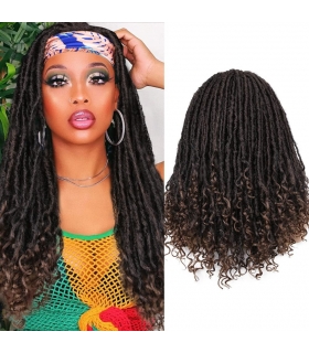 کلاه گیس (پوستیژ) زنانه بلند بافت آفریقایی مشکی قهوه ای آمبره هدبند دار Black Brown Wig