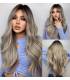 کلاه گیس (پوستیژ) زنانه بلند اش خاکستری آمبره حالت دار چتری دار Ombre Dark Ash Wigs