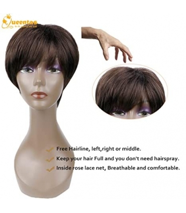 کلاه گیس (پوستیژ) زنانه کوتاه پیکسی قهوه ای بلوطی Brown Pixie Wig