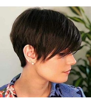 کلاه گیس (پوستیژ) زنانه کوتاه پیکسی قهوه ای بلوطی Brown Pixie Wig