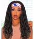 کلاه گیس (پوستیژ) زنانه بلند بافت آفریقایی مشکی قهوه ای آمبره هدبند دار Black Brown Wig