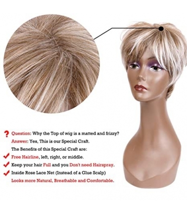 کلاه گیس (پوستیژ) زنانه کوتاه پیکسی میکس بلوند قهوه ای چتری دار Pixie Blonde Wig