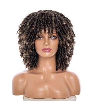 کلاه گیس (پوستیژ) زنانه بافت آفرو (سیم تلفنی) قهو ه ای بلوند متوسط Afro Curly Wig