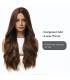کلاه گیس (پوستیژ) زنانه بلند آمبره قهوه ای حالت دار فرق وسط Long Ombre Brown Wig