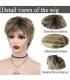 کلاه گیس (پوستیژ) زنانه پیکسی کوتاه آمبره بلوند چتری دار Ombre Blonde Wig