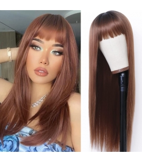 کلاه گیس (پوستیژ) زنانه بلند لخت قهو ه ای تنباکویی روشن آمبره چتری دار Ombre Light Brown