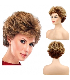کلاه گیس (پوستیژ) زنانه کوتاه مجعد قهوه ای عسلی بلوند Short Fluffy Brown Wig