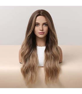کلاه گیس (پوستیژ) زنانه بلند قهوه ای آمبره بلوند حالت دار Wig Ombre Color Brown