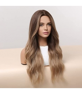 کلاه گیس (پوستیژ) زنانه بلند قهوه ای آمبره بلوند حالت دار Wig Ombre Color Brown