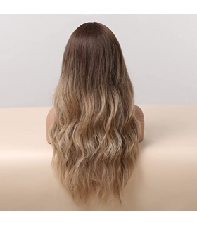 کلاه گیس (پوستیژ) زنانه بلند قهوه ای آمبره بلوند حالت دار Wig Ombre Color Brown