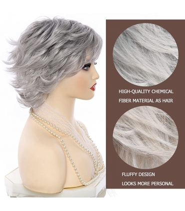 کلاه گیس (پوستیژ) زنانه کوتاه پیکسی آمبره مشکی- جوگندمی چتری دار Ombre Wig Pixie