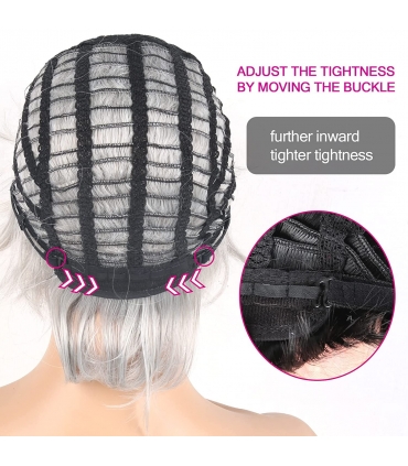 کلاه گیس (پوستیژ) زنانه کوتاه پیکسی آمبره مشکی- جوگندمی چتری دار Ombre Wig Pixie