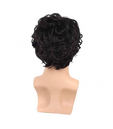 کلاه گیس (پوستیژ) مردانه کوتاه فرفری مشکی Mens Black Wig