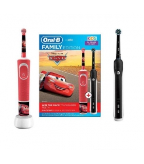 مسواک برقی اورال بی فامیلی ادیشن دو عددی بزرگسال و کودک ماشین ها Oral-B Family edition cars kids+ pro1 700 black edition