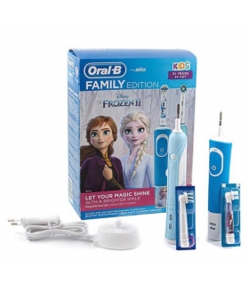 مسواک برقی اورال بی فامیلی ادیشن دو عددی بزرگسال و کودک فروزن Oral-B frozen II + pro 1 700