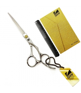 قیچی آرایشگری کرتزر فینی کات و کوتاهی 5.5 اینچ پیچ طلایی تیغه باریک Kretzer Hair Finny FTG4-550