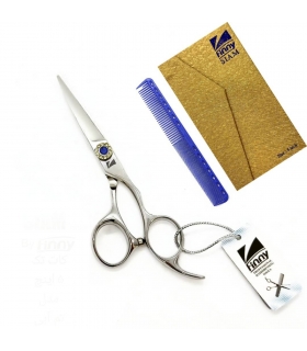 قیچی آرایشگری کرتزر فینی کات و کوتاهی 5 اینچ تم آبی سیما Kretzer Hair Finny SIMA FTS8-50