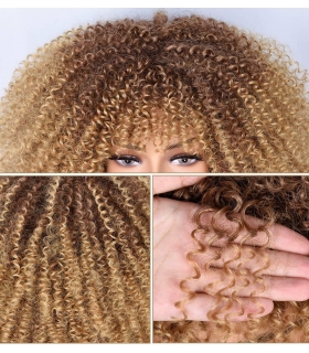 کلاه گیس (پوستیژ) زنانه فر آفریقایی افرو مجعد آمبره بلوند Short Afro Wig