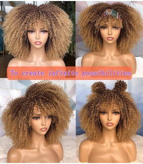 کلاه گیس (پوستیژ) زنانه فر آفریقایی افرو مجعد آمبره بلوند Short Afro Wig