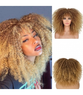 کلاه گیس (پوستیژ) زنانه فر آفریقایی افرو مجعد آمبره بلوند Short Afro Wig