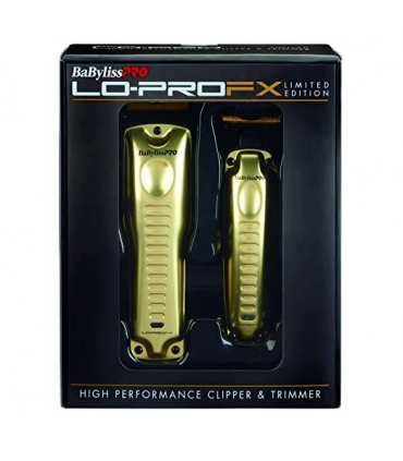 ست دو عددی ماشین اصلاح بابیلیس لوپرو لیمتد ادیشن گلد BaByliss PRO Lo-ProFX Limited Edition Gold Clipper Trimmer FXHOLPKLP-G