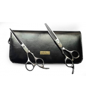 ست دو عددی قیچی آرایشگری جگوار کات و کوتاهی/ پیتاژ 6 اینچ JACUAR CLB-002 hair scissors