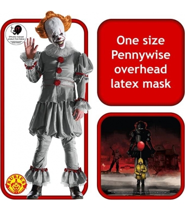 ماسک و صورتک روبیز پنی وایز آن (ایت) Rubie's mens Pennywise IT movie Costume Mask